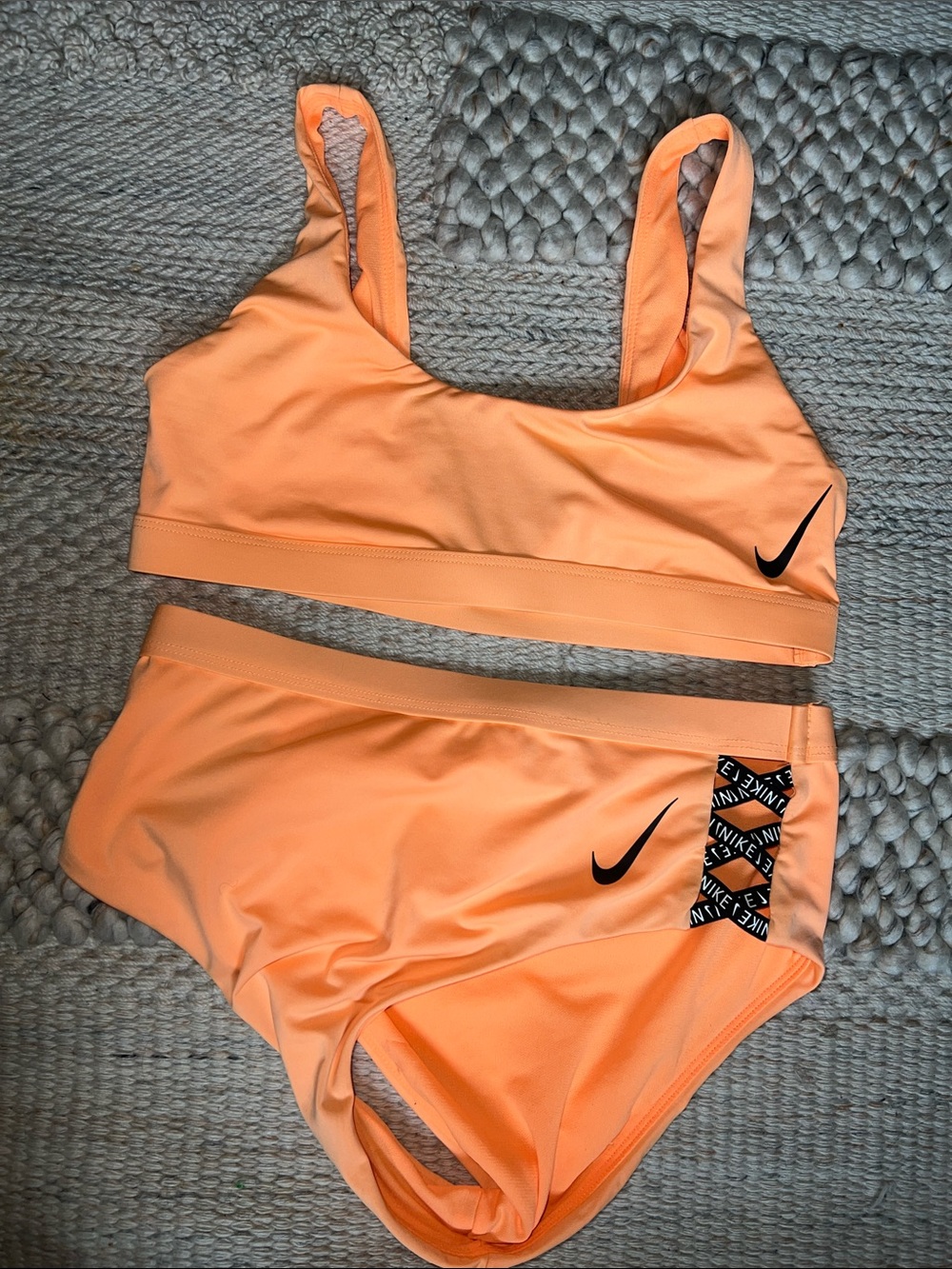 Nike Women's Beautiful Neon-Orange Athletic Bikini Set